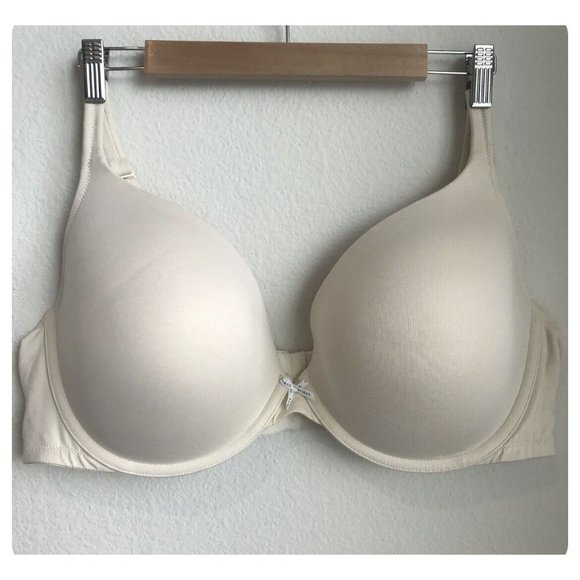 Cacique Other - Cacique Lane Bryant Boost Plunge Bra Size 46DD Cream Beige Cotton Underwire